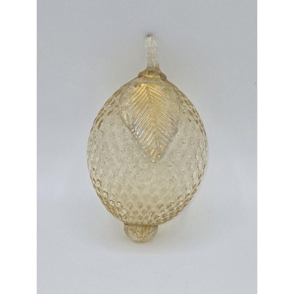 Murano Glass Hand Blown Clear Glass Gold Flake Lemon - Picture 1 of 7